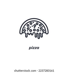 Vector sign pizza symbol is isolated on a white background. icon color editable.