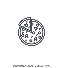 Vector sign of the pizza symbol isolated on a white background. icon color editable.