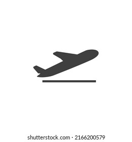 El signo vectorial del símbolo del plano está aislado en un fondo blanco. color del icono de plano editable.