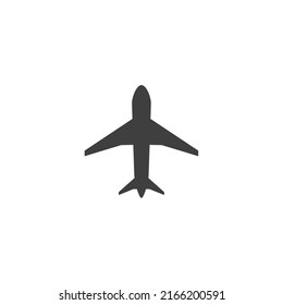 El signo vectorial del símbolo del plano está aislado en un fondo blanco. color del icono de plano editable.