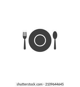 Vector sign of the Plate of food symbol is isolated on a white background. Plate of food icon color editable.