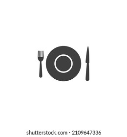 Vector sign of the Plate of food symbol is isolated on a white background. Plate of food icon color editable.