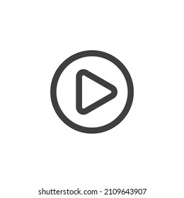 Vector sign of the play symbol is isolated on a white background. play icon color editable.