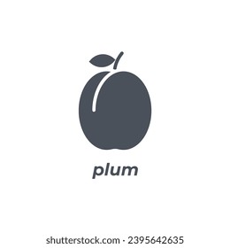 Vector sign of the plum symbol isolated on a white background. icon color editable.