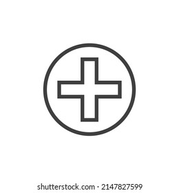 Vector sign of the plus symbol is isolated on a white background. plus icon color editable.