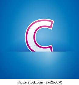 Vector sign pocket with letter C