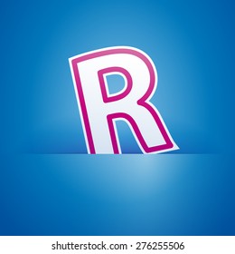 Vector sign pocket with letter R