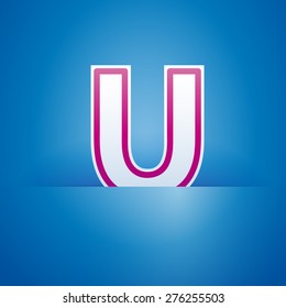 Vector sign pocket with letter U