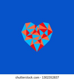vector sign polygonal heart of triangles simple illustration