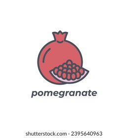 Vector sign of the pomegranate symbol isolated on a white background. icon color editable.