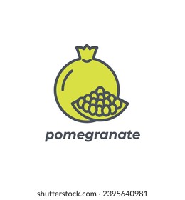 Vector sign of the pomegranate symbol isolated on a white background. icon color editable.
