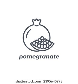 Vector sign of the pomegranate symbol isolated on a white background. icon color editable.