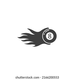 Vector sign of the Pool Eight Ball symbol is isolated on a white background. Pool Eight Ball icon color editable.