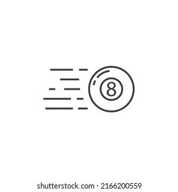 Vector sign of the Pool Eight Ball symbol is isolated on a white background. Pool Eight Ball icon color editable.