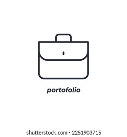 Vector sign portofolio symbol is isolated on a white background. icon color editable.