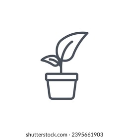 Vector sign of the pot plant symbol isolated on a white background. icon color editable.