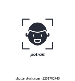 Vector sign potrait symbol is isolated on a white background. icon color editable.