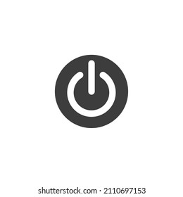 El signo vectorial del símbolo del botón de encendido se aísla en un fondo blanco. color del icono de botón de encendido modificable.