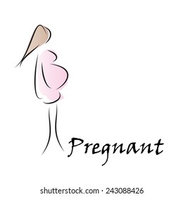 Vector sign pregnant and maternity