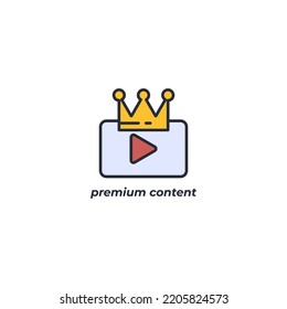 Vector sign of premium content symbol is isolated on a white background. icon color editable.