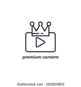 Vector sign of premium content symbol is isolated on a white background. icon color editable.