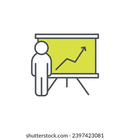Vector sign of the presentation symbol isolated on a white background. icon color editable.