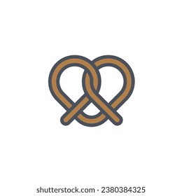 Vector sign of the pretzel symbol isolated on a white background. icon color editable.