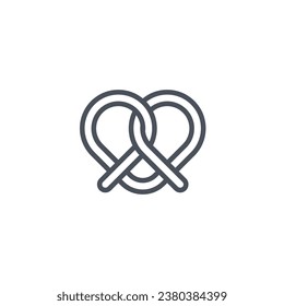 Vector sign of the pretzel symbol isolated on a white background. icon color editable.