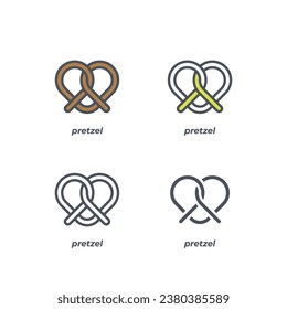 Vector sign of the pretzel symbol isolated on a white background. icon color editable.