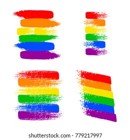 Vector sign print for t-shirt with Pride lgbt bright rainbow