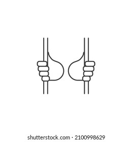 El símbolo vectorial de la prisión está aislado en un fondo blanco. color de icono de prisión editable.