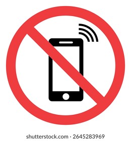 Vector Firme para prohibir el uso del teléfono móvil.
