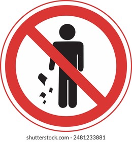 vector sign prohibiting littering here