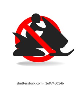 Vector Sign prohibiting the passage of a snowmobile