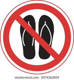 vector sign prohibiting wearing sandals