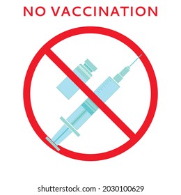 Vector sign of prohibition of vaccination.