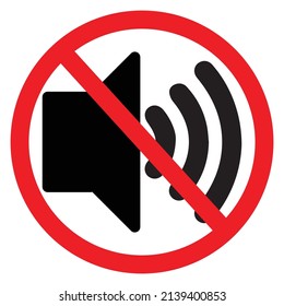 vector sign of prohibition of a volumesound.do not alloweed sound,stop volume sign isolated,forbidden sound sign.