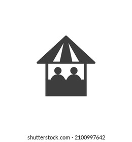 Vector sign of the promo stand symbol is isolated on a white background. promo stand icon color editable.
