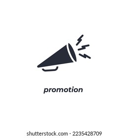 Vector sign promotion symbol is isolated on a white background. icon color editable.