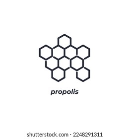 El símbolo del propóleo del vector se aísla en un fondo blanco. color de icono modificable.