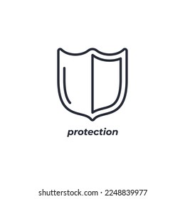 Vector sign protection symbol is isolated on a white background. icon color editable.