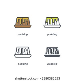 Vector sign of the pudding symbol isolated on a white background. icon color editable.
