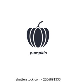 Vector sign of pumpkin symbol is isolated on a white background. icon color editable.