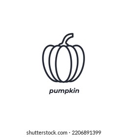 Vector sign of pumpkin symbol is isolated on a white background. icon color editable.