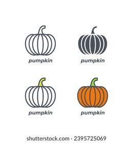 Vector sign of the pumpkin symbol isolated on a white background. icon color editable.