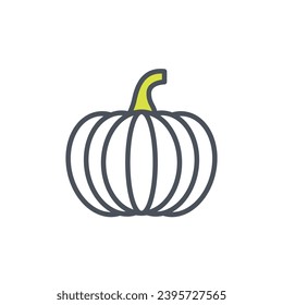 Vector sign of the pumpkin symbol isolated on a white background. icon color editable.