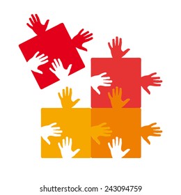 Vector sign puzzle hand