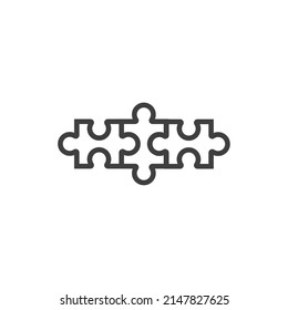 Vector sign of the puzzle symbol is isolated on a white background. puzzle icon color editable.