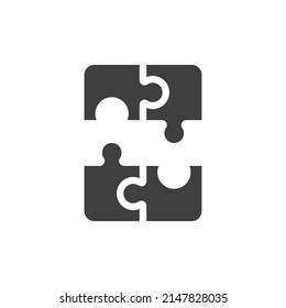 Vector sign of the puzzle symbol is isolated on a white background. puzzle icon color editable.