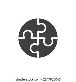 Vector sign of the puzzle symbol is isolated on a white background. puzzle icon color editable.